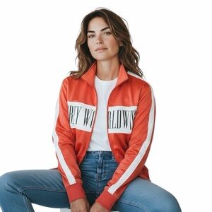 OBEY WORLDWIDE/Tangerine/Track Jacket-Bomber Zip-up/Size: XS